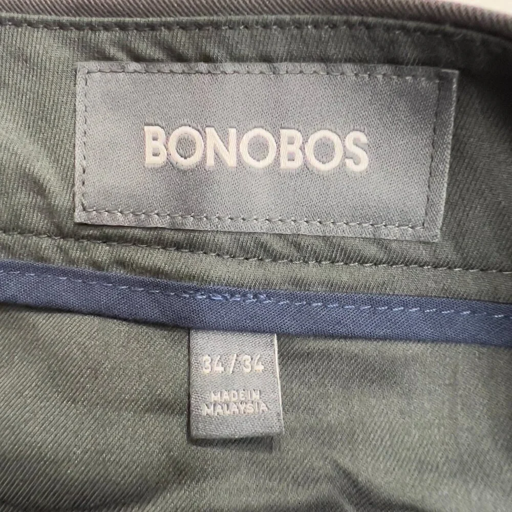Bonobos Men's Friday Slate Weekend Warrior Dress Athletic Gray Pants Size 34/34